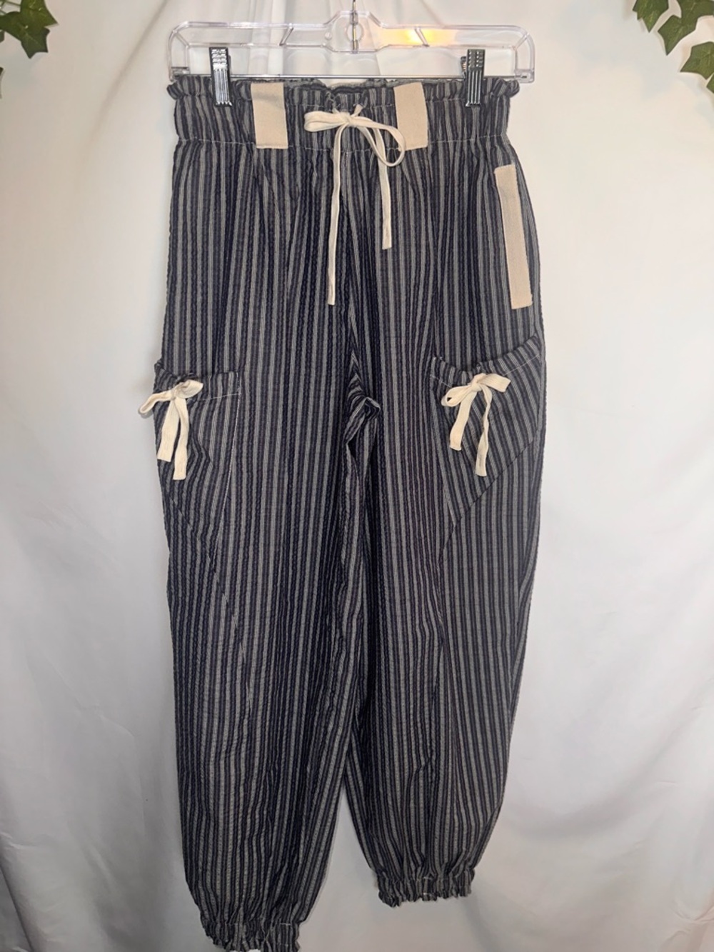 Three Bird Nest Navy Striped Wide-Leg  Pants - Picture 4 of 5